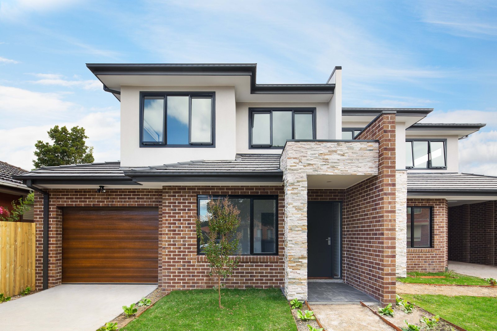 Brick, render and stone frontages, Coane Street, Oakleigh East